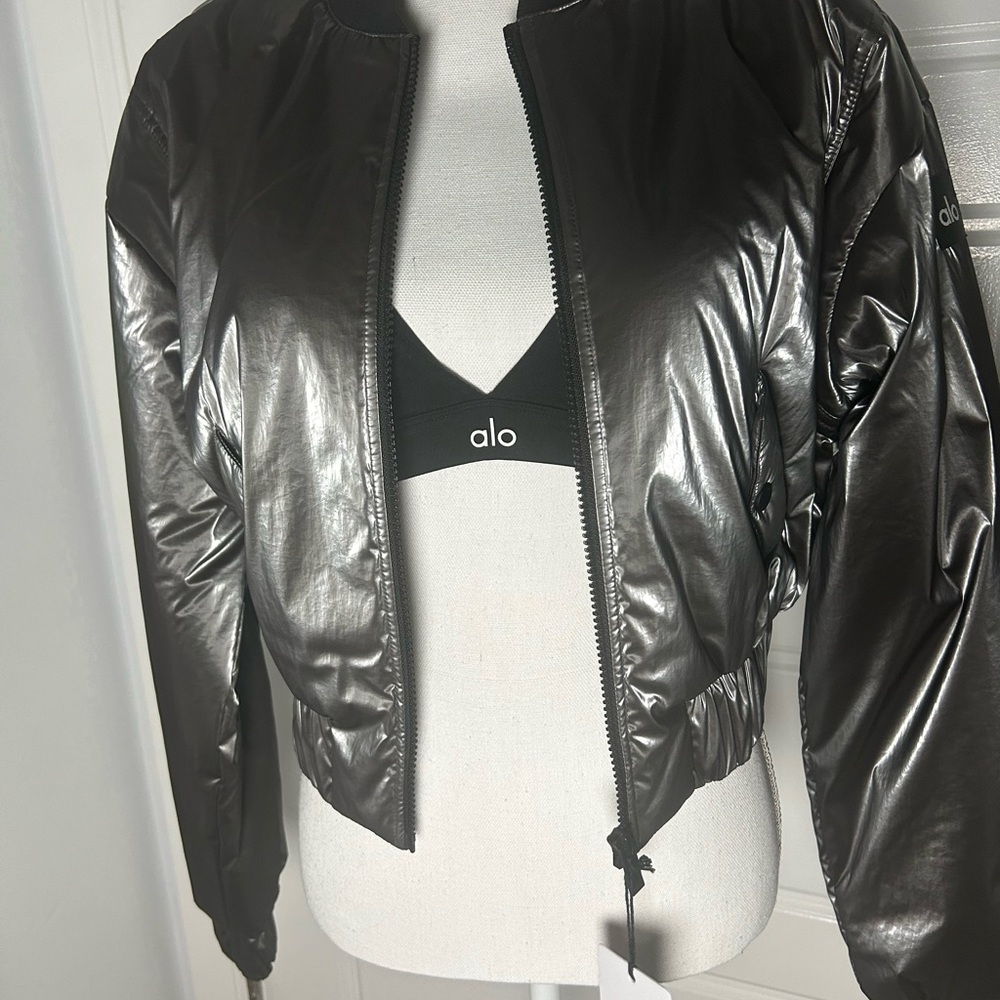 ALO Yoga Metallic Bomber Jacket - Picture 2 of 4
